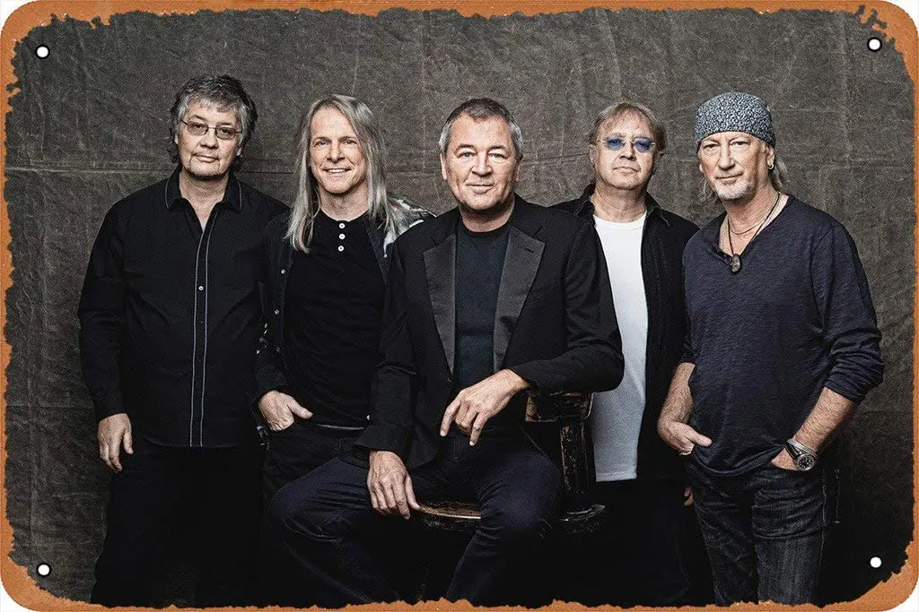 Темно фиолетовый классический рок постер музыкальной группы знаменитостей и