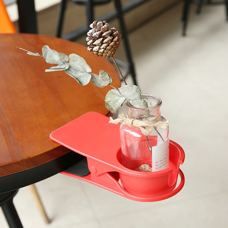 

Desk Side Bottle Cup Stand with Clip Drinking Cup Holder Table Edge Bottle Stand for Water Coffee Mug Holder