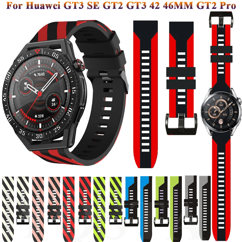 

20 22mm Smart Watch Band For Huawei Watch GT3 GT 3 42 46mm SE Wrist Straps GT 2 GT2 Pro 46mm Watchbands Bracelet Silicone Correa