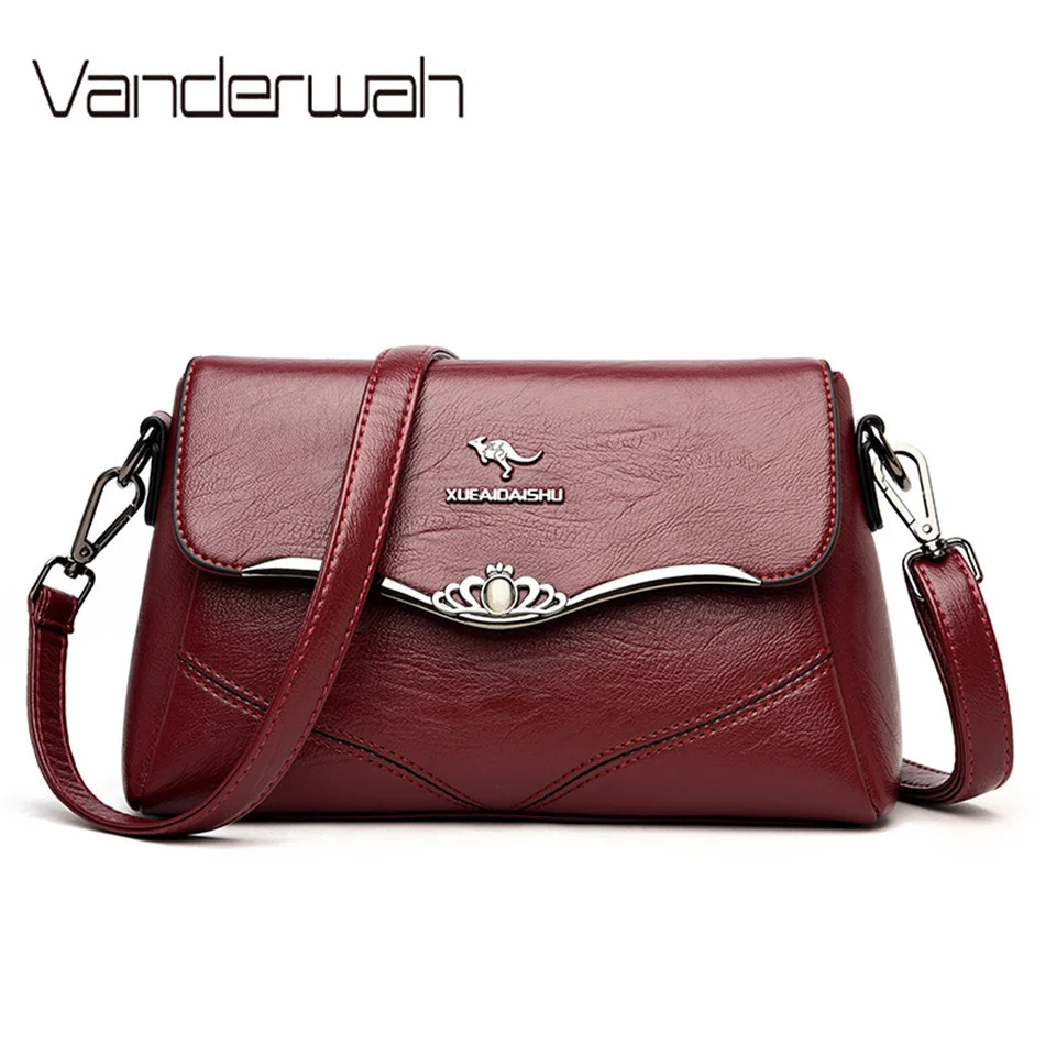

Fashion Women's Leather Handbags Shoulder Bag Solid Color High Quality Flap Crossbody Bags for Women Messenger Bags Sac A Main