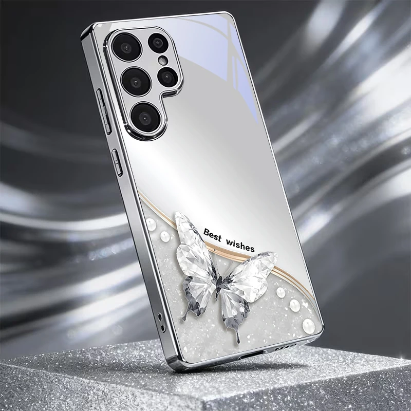 Фото Чехол для телефона Frosted Diamond Grace с гальваническим покрытием серебристого цвета для Samsung A31 A51 A71 A12 A22 A32 A42 A52 A06 A16 A17 A37 A57. №4
