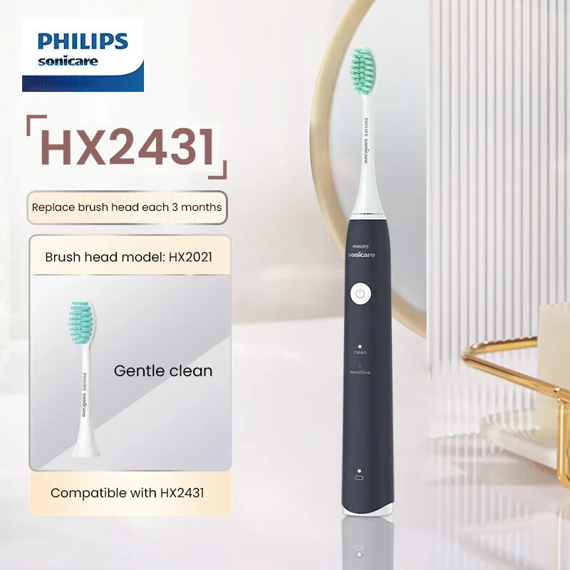 

Philips HX2431 Sonicare Electric Toothbrush Vibration 2 Min Timer Dual Mode Clean Care USB Charge Adult Waterproof Tooth Brush