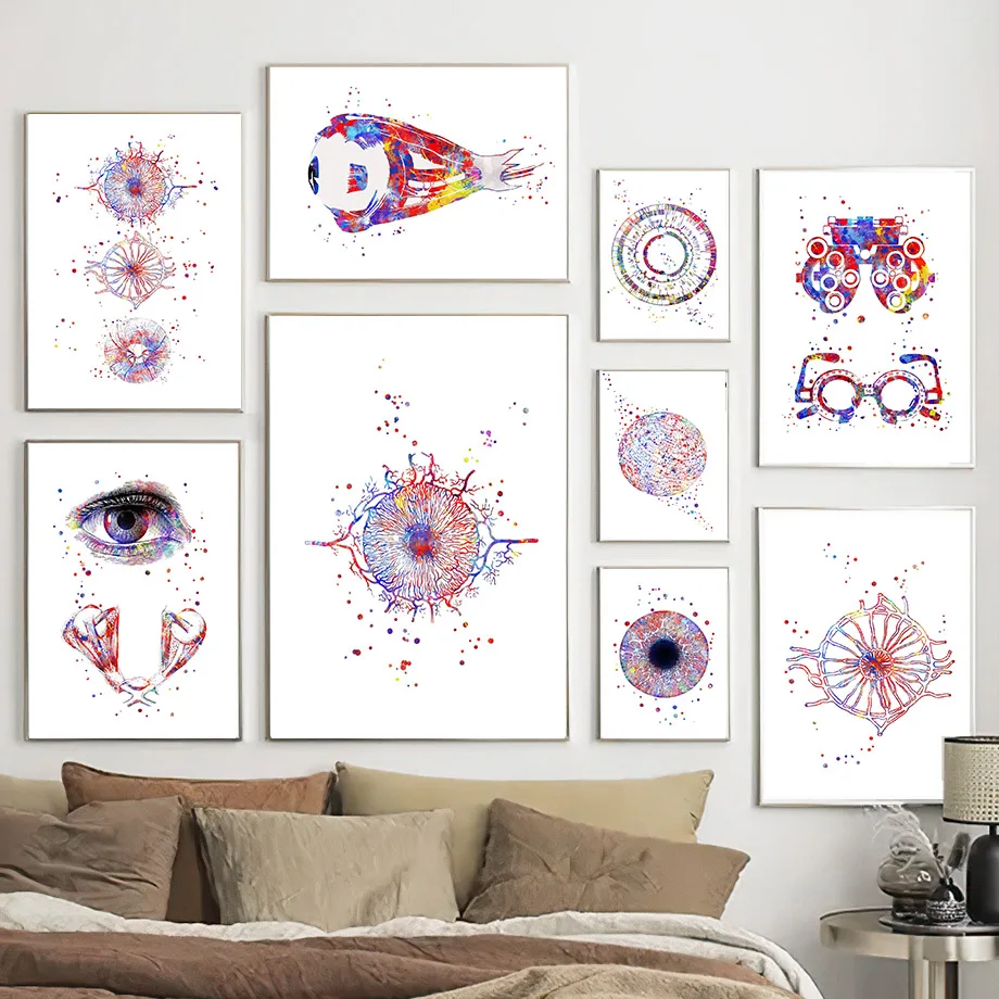 

Ophthalmologist Optician Eye Anatomy Wall Art Canvas Painting Abstract Posters And Prints Wall Pictures For Doctor Office Decor