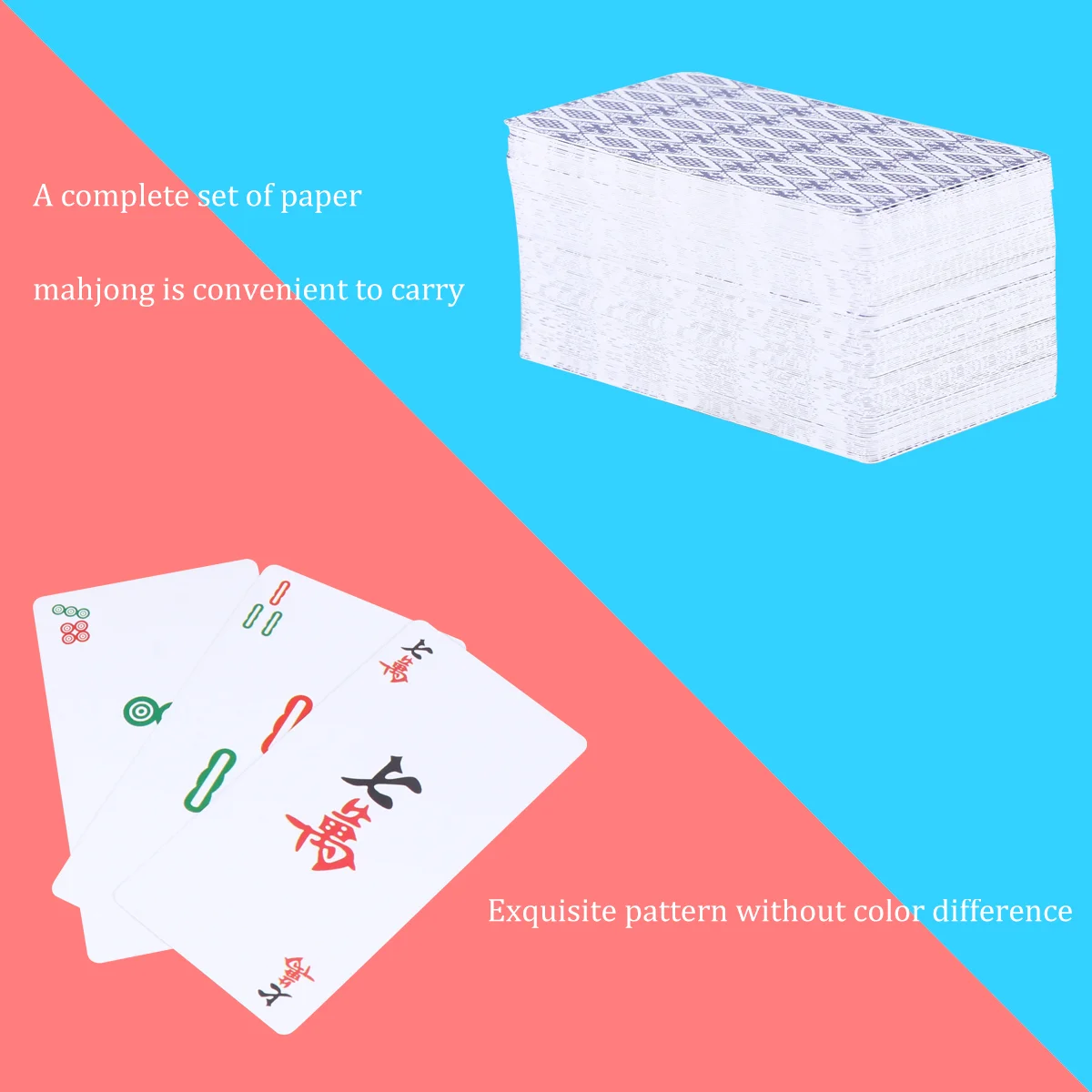 

1 Set Waterproof Playing Cards Plastic Poker Mah-jongg Cards Tool Entertainment Prop for Home Bar Office