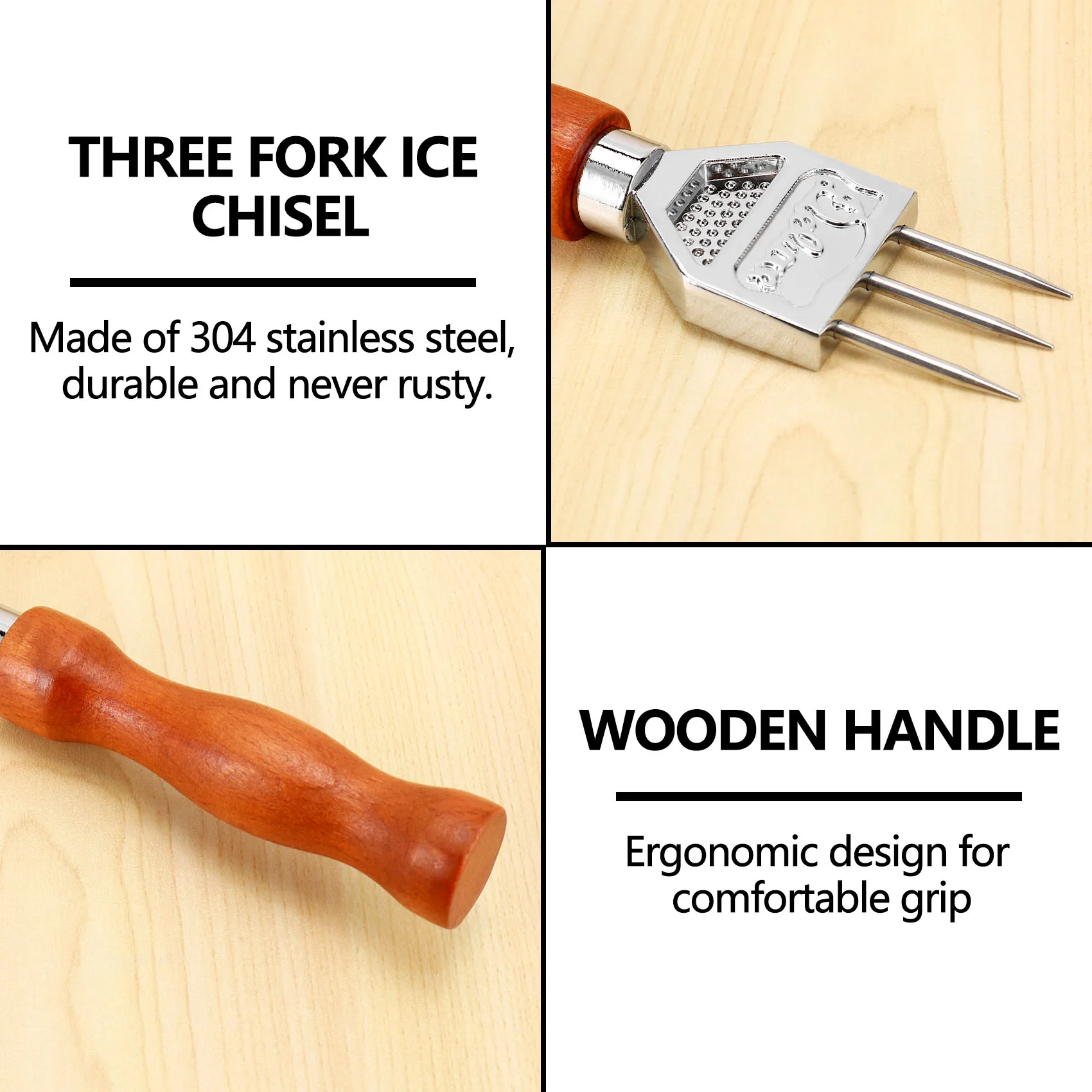 Измельчитель льда — прочный измельчитель с ручкой из цельного дерева