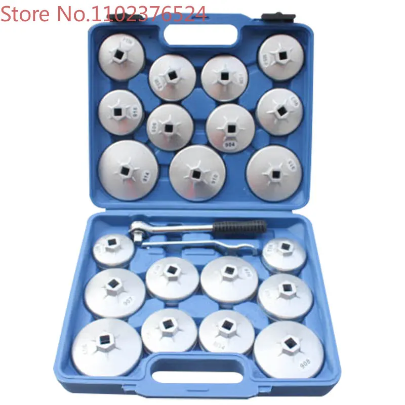 

23pcs Set Aluminum Auto Oil Filter Wrench Kit Cap Type Oil Filter Wrench Set Car Filters Spanner Vehicle Repair Tools