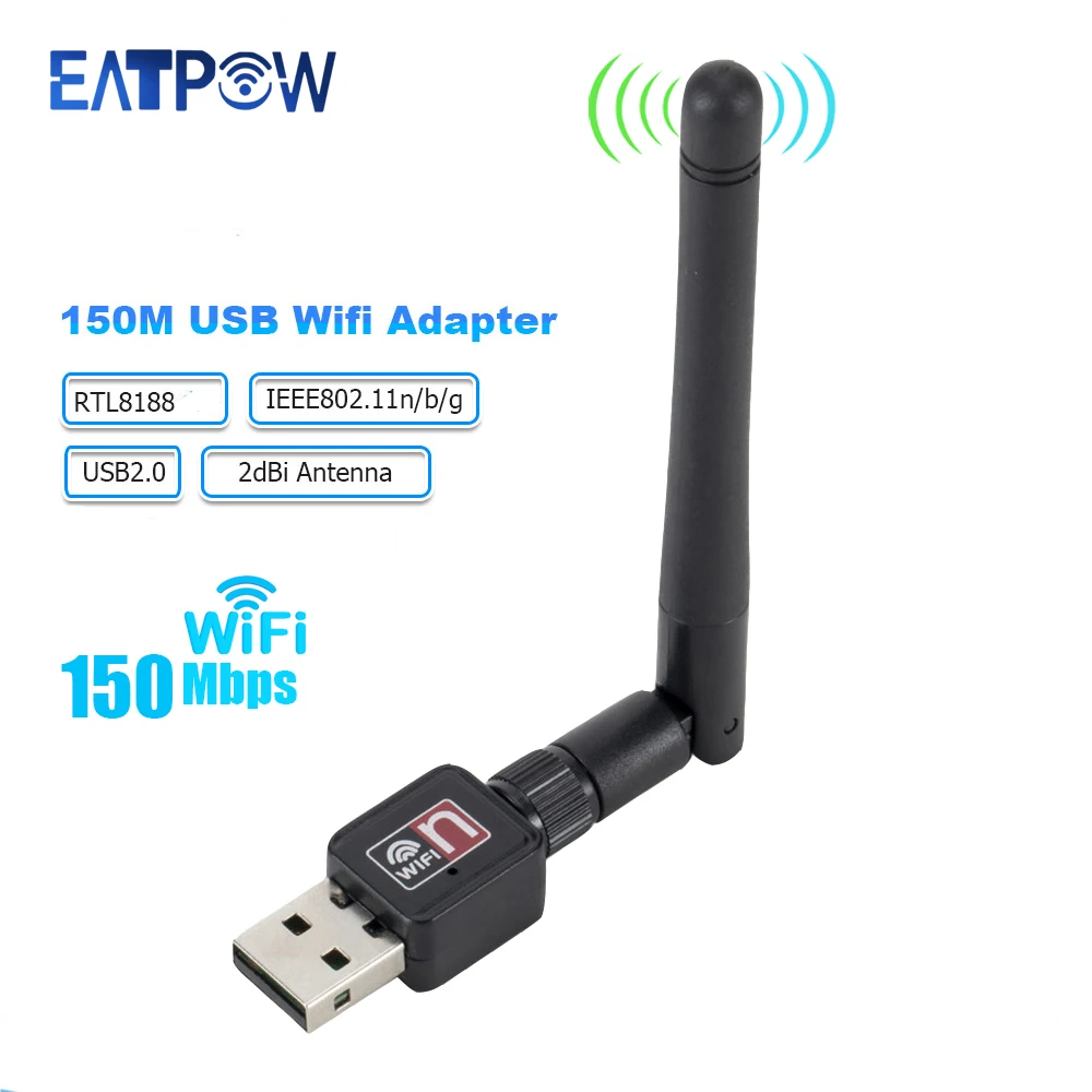 USB Wi-Fi адаптер 150 Мбит/с 2 дБи 802.11n/g/b |