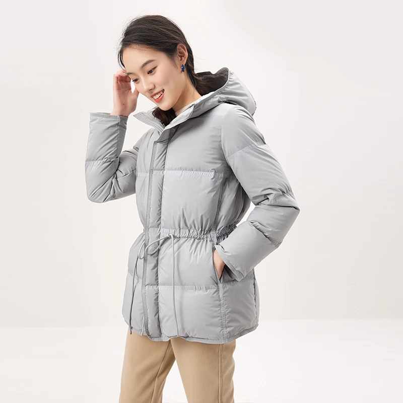 Design Abrigos Mujer Invierno 2022  90%  White Duck Down  Casual  Winter Hooded Zipper  Slim  Coat Women casaco feminino inverno
