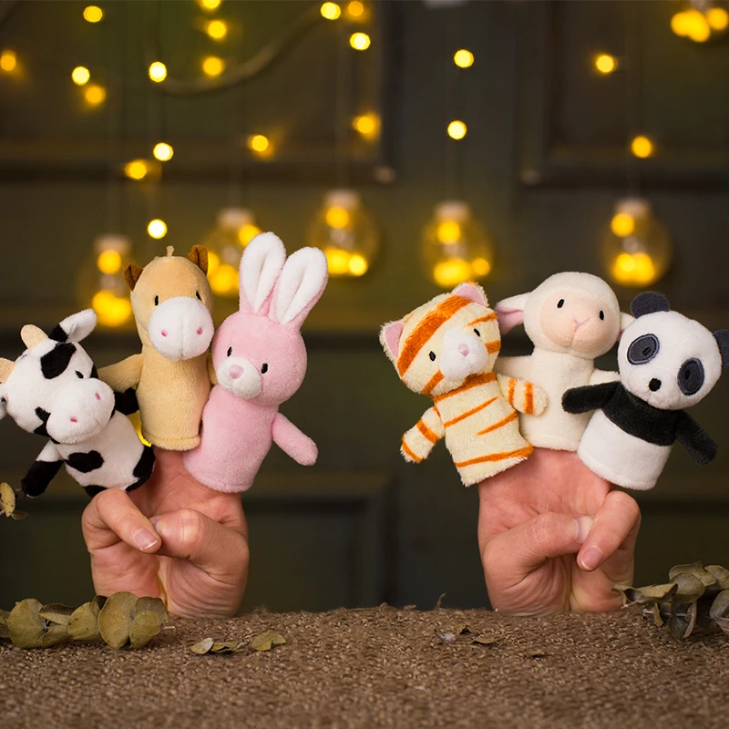 

Kawaii Mini Finger Puppets Animal Puzzle Cat Bunny Lamb Pony Panda Cow Finger Puppet Baby Doll