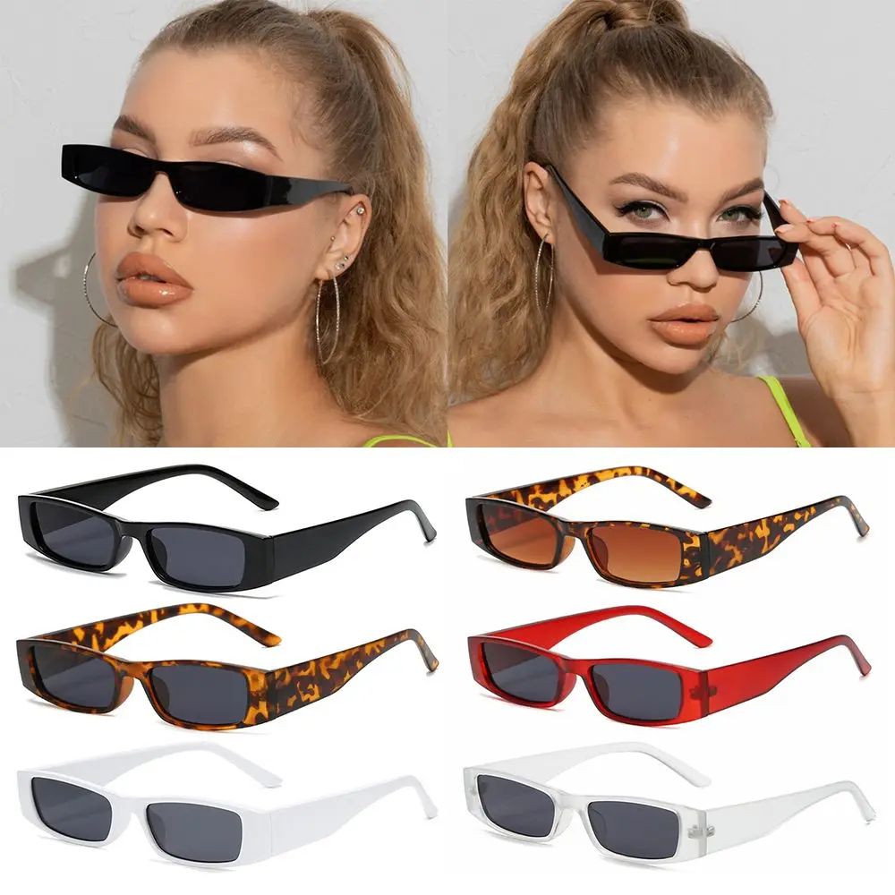 

Vintage Trending Women's Fashion UV400 Narrow Sunglasses Small Rectangle Sunglasses Retro Sun Glasses Small Frame