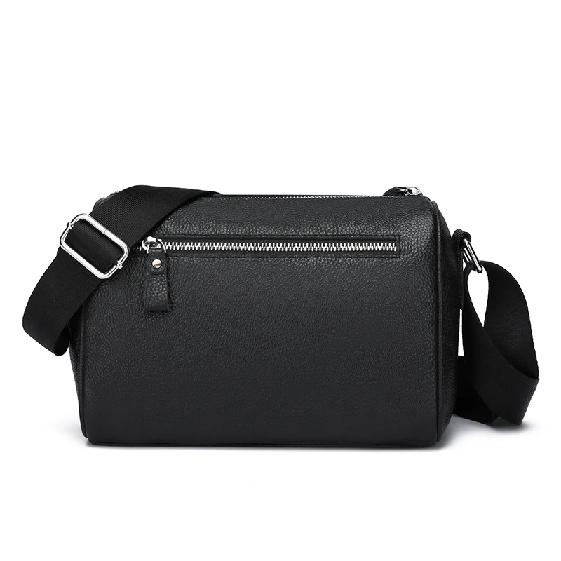 Вместительные однотонные Наплечные сумки на молнии из первого слоя воловьей