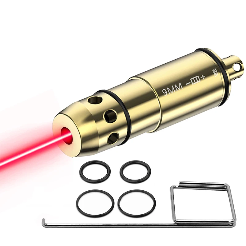 

Tactical Laser Bore Sight 9MM Caliber Red Dot Laser Sight Brass Bullet for Glock Pistol Airsoft Shotgun Weapon Shooting Aiming