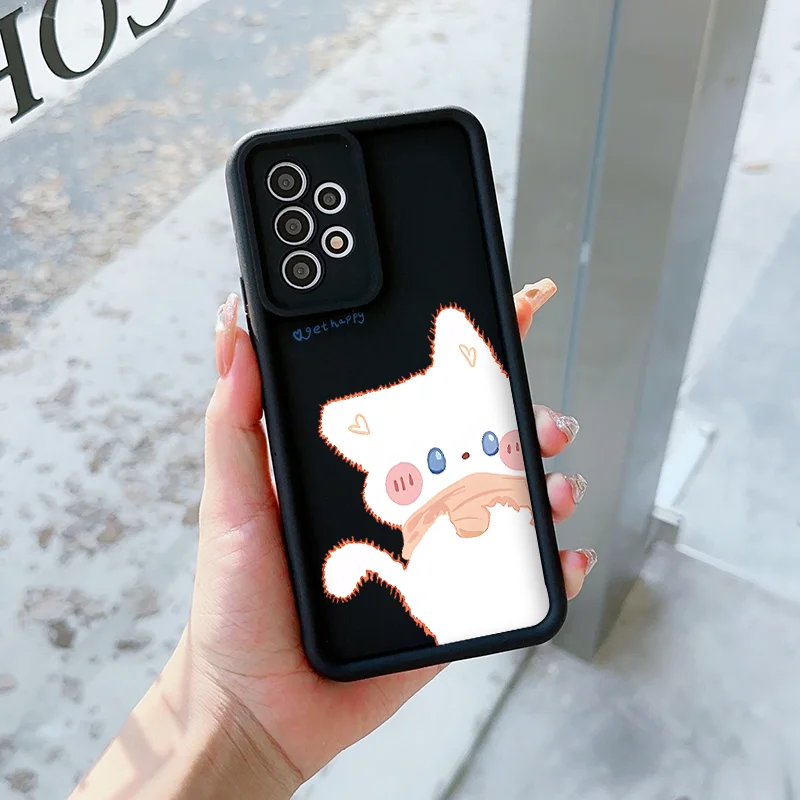 Фото Чехол для телефона с милым мультяшным белым и черным котом для Vivo V50 V21 V23 5G 11 V30 Pro Y72 Y36 Y28 X100 X80 X90 Lite, противоударный чехол №2