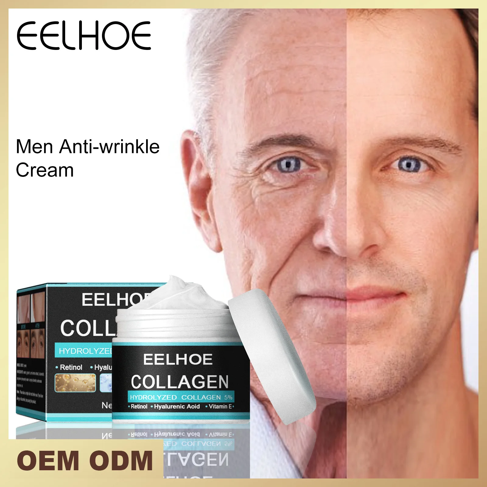 

EELHOE Collagen Anti Wrinkle Creams For Men Man10g/30g/50g Hyaluronic Acid Vitamin E Cream Beauty Moisturizing Facial Care TSLM1