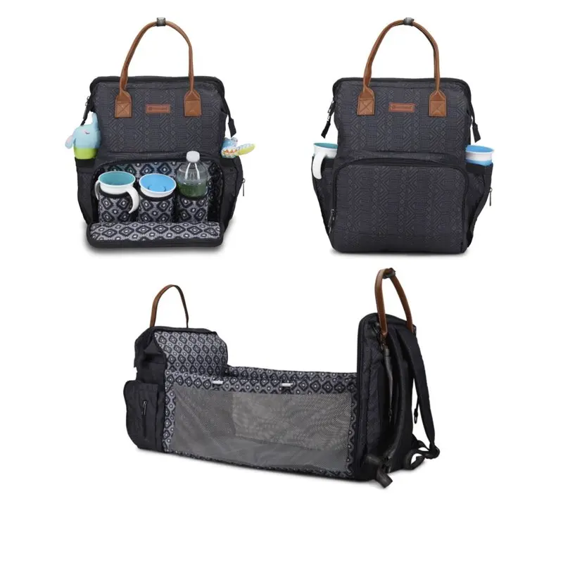 

Diaper Bag Backpack with Bassinet Changing Station, Urban Boho