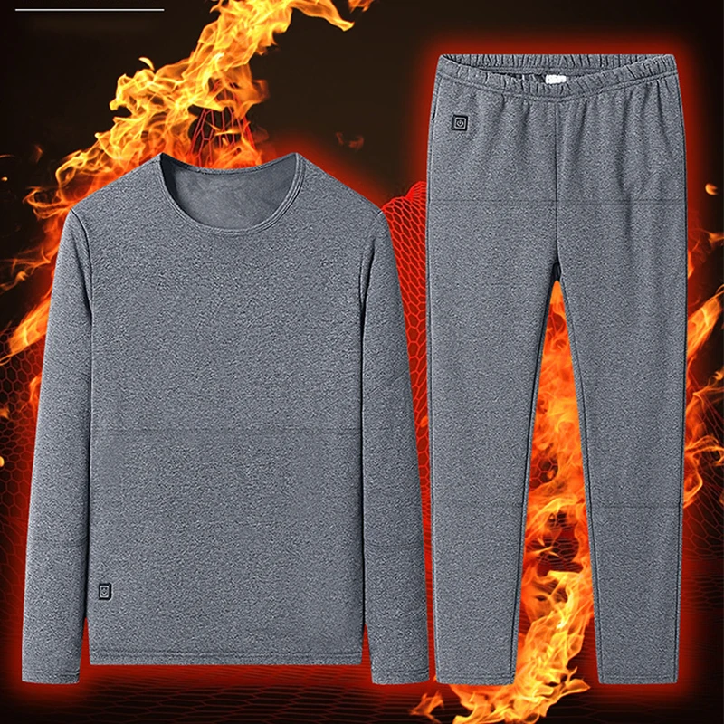 Winter Thermal Heated Jacket Men Women Vest Heated Underwear Winter Safe Breathable Solid Color Warmer Body Clothing