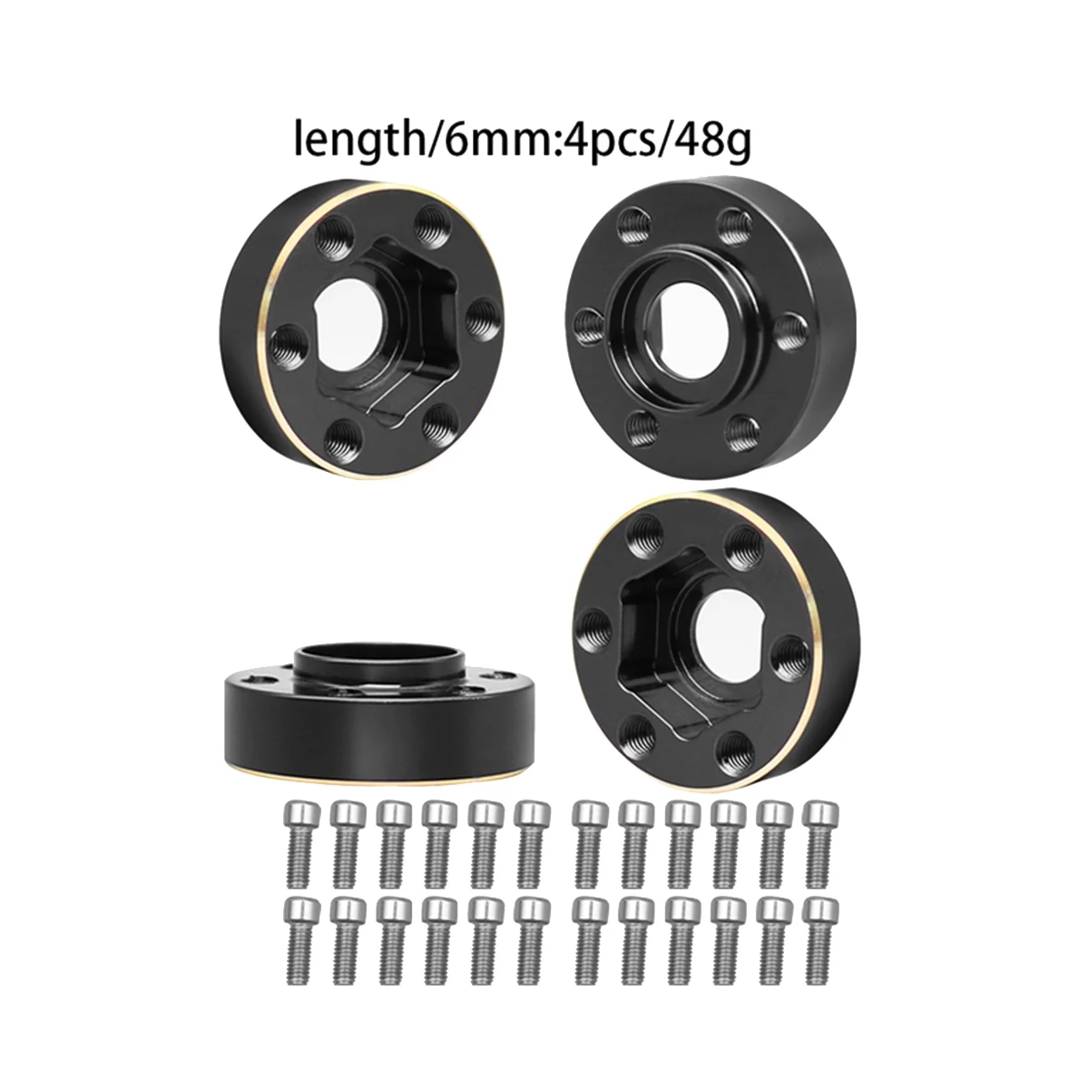 

4 шт. латунные весы 6 мм, шестигранная Ступица колеса, расширенный адаптер для 1/10 RC Crawler 1,9 дюйма, обод колес осевой SCX10 TRX4