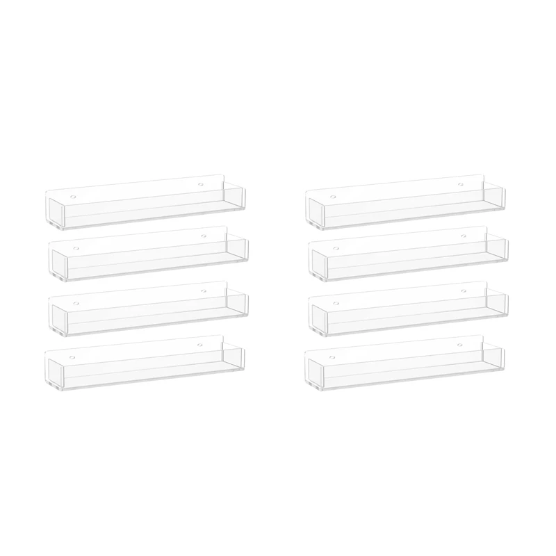 

Wall Mounted Spice Rack Organizer,Clear Acrylic Spice Shelf Storage Holder For Wall Kitchen Pantry Cabinet Door 8 Pack