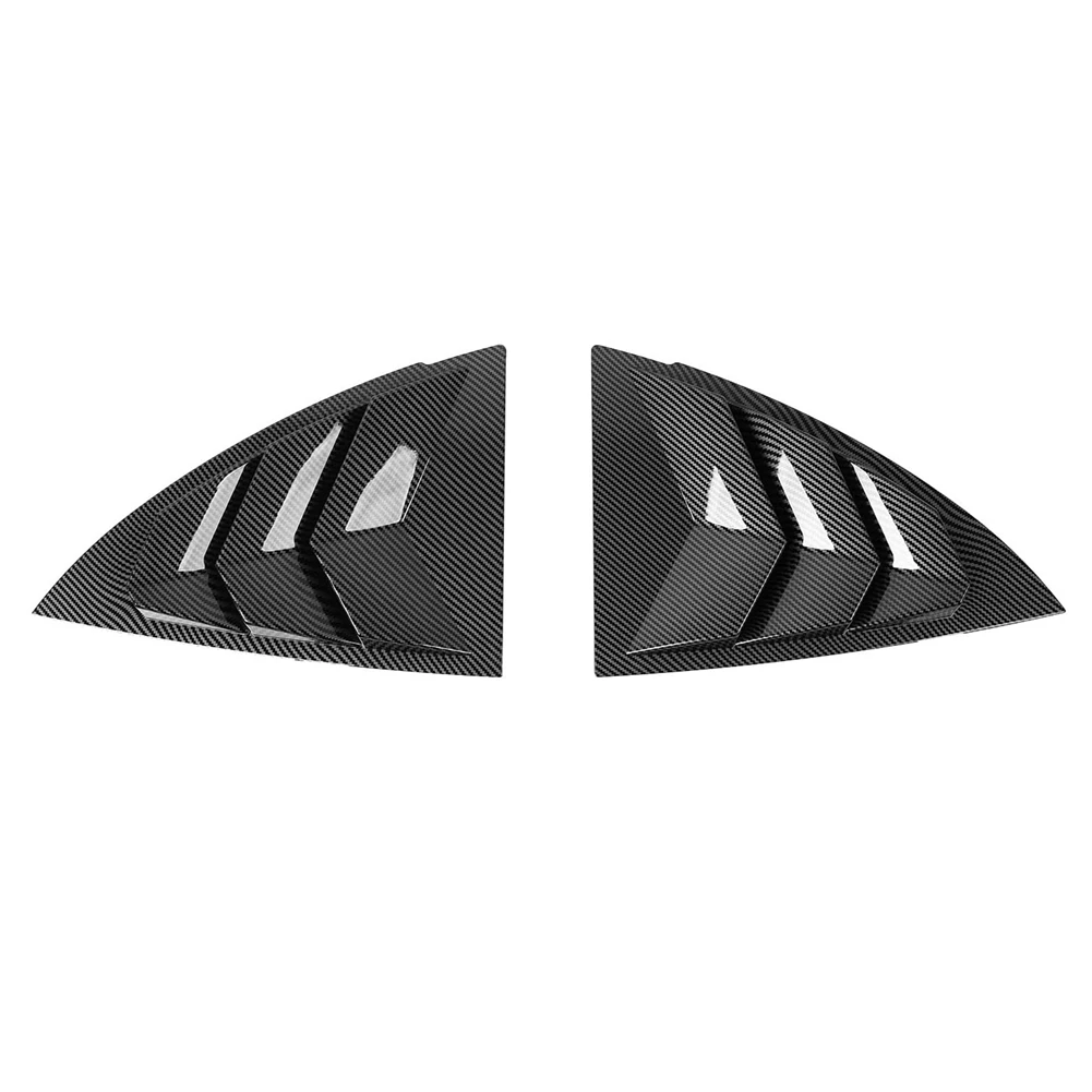 

For Tesla Model Y 2020 2021 Rear Side Window Louvers Air Vent Scoop Shades Cover Blinds Accessories,Bright Carbon Fiber