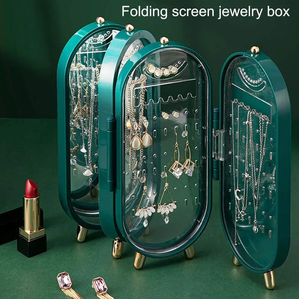 

Jewelry Storage Box Multi-function Multilayer Retro Household Jewelry Organizer Case Necklace Organizer Portable Foldable Screen