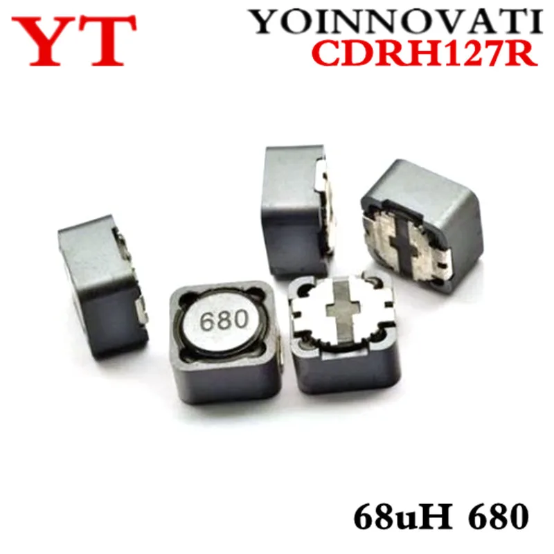100 шт. CD127 CDRH127R 12x12x7 мм 68uH 680 экранированный индуктор SMD индукторы