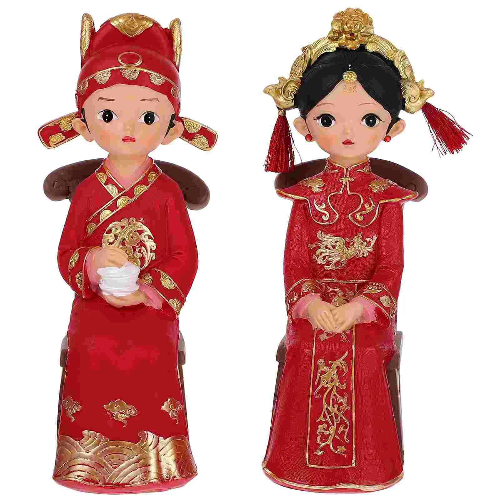 

Wedding Figurines Couple Bride Gift Decoration Bridegroom Chinese Bridal Shower Decor Statue Groom Decorations Traditional Hanfu