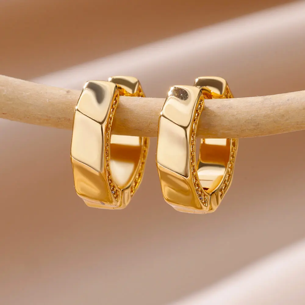 

Stainless Steel Earrings for Women 2023 Trending Gold Color Hoop Earrings Aesthetic Luxury Designer Jewelry Gift aretes mujer