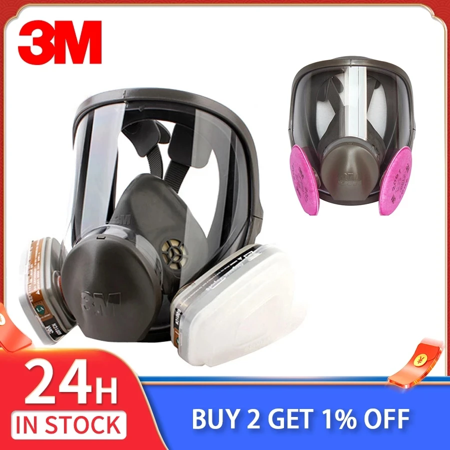 

3M 6800 Gas Mask Painting Spraying Full Face Series Combination Matched with 6001/2091/5n11 Filters Chemical Organic Protection