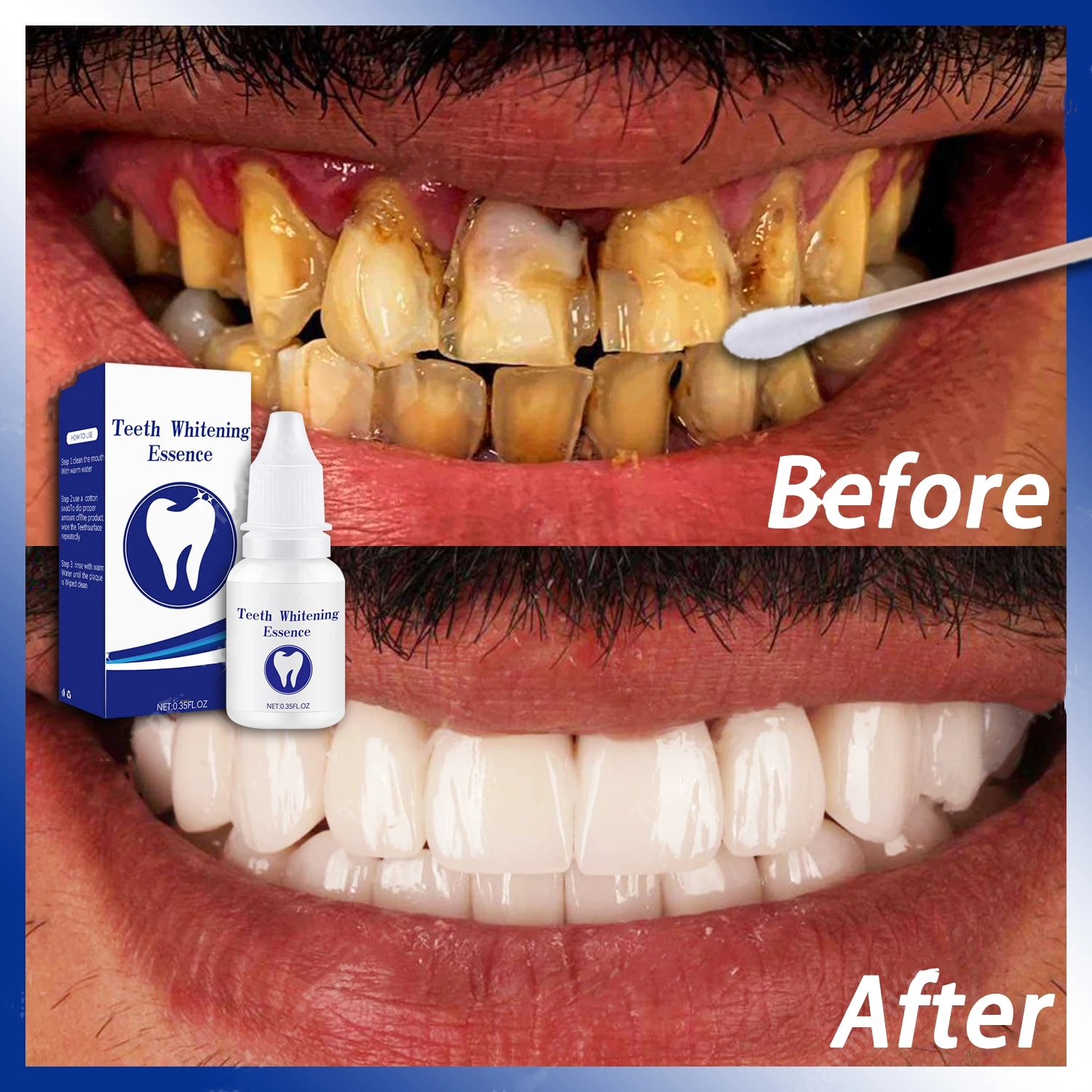 

New Teeth Whitening Essence Dental Bleach Care Remove Plaque Stain Repair Caries Oral Cleaning Fresh Breath Serum Beauty Health