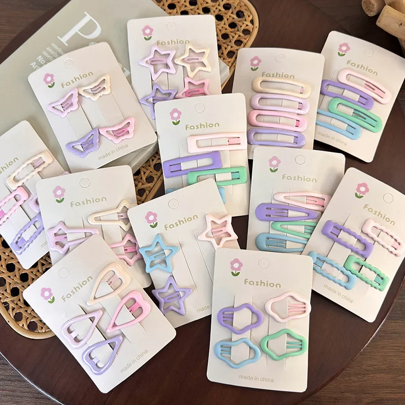 4 шт./лот BB зажимы в форме сердца милые заколки для девочек волос женские модные