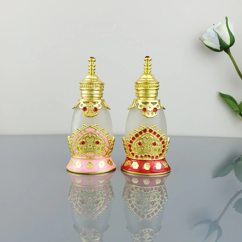 

2pcs 15ml Retro Tattoo Middle East Glass Stick Fine Oil Bottle Thai Perfume Bottle Color Material Upscale Cosmetic Containers