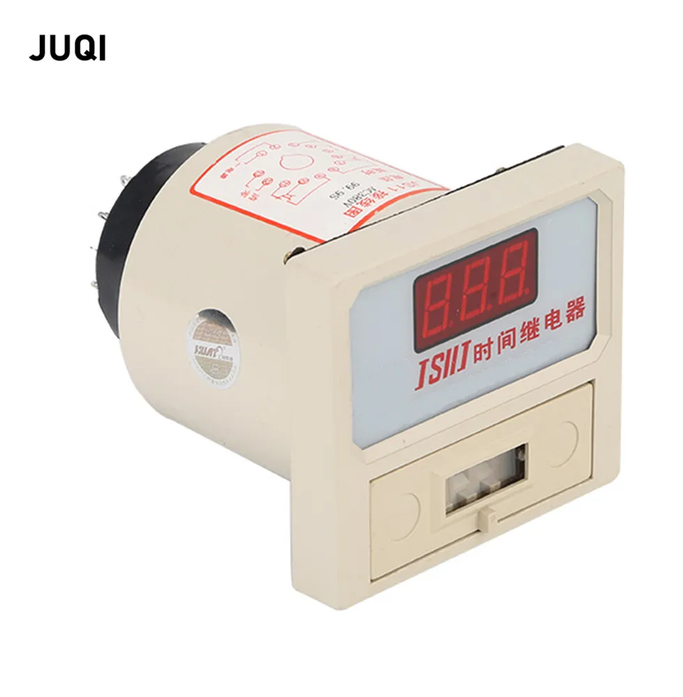 Многофункциональное реле времени JS11S с цифровым дисплеем, 999 с, 380 В переменного тока, В, С пылезащитной крышкой