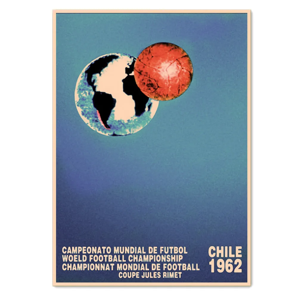 

"Chile 1962 WORLD CUP" Vintage Football Posters Painting Wall Sticker Brown Retro Matte Kraft Paper Print Art Home Decoration