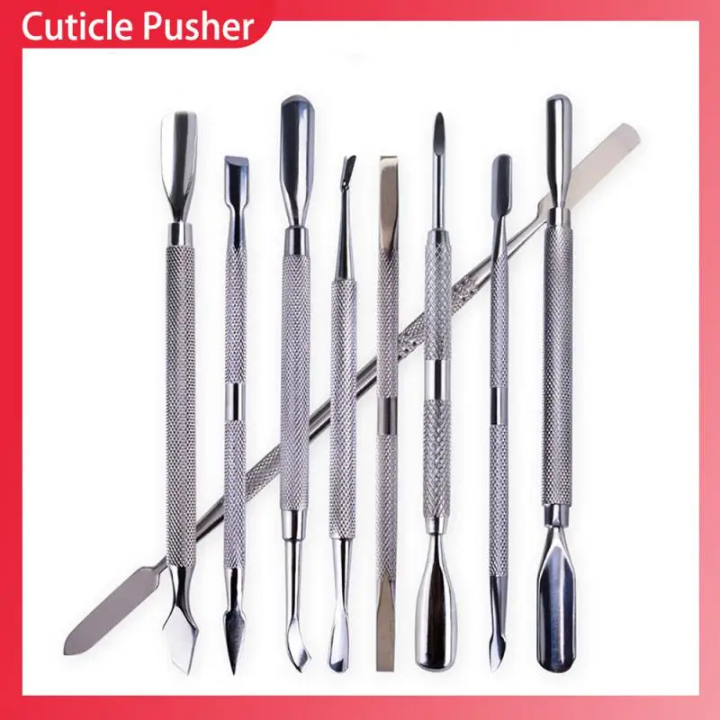 

Stainless Steel Nail Cuticle Pusher Dead Skin Remover Cutter Fork Spoon Scraper Gel Polish Push Manicures Art Pedicure Tools Hot
