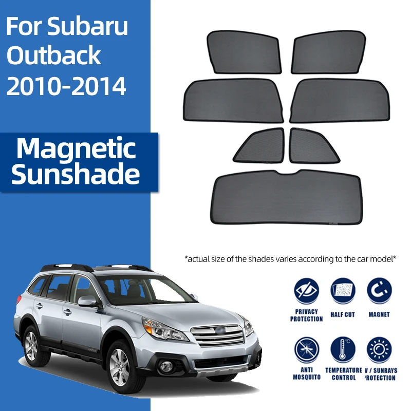 

For Subaru Outback BR 2009-2014 Magnetic Car Sunshade Shield Front Windshield Frame Curtain Rear Side Window Sun Shade Visor