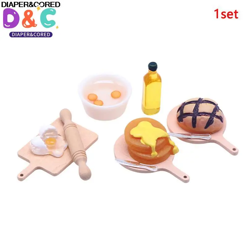 

1/12 миниатюрный кукольный домик для выпечки, ролевые игры, набор мини-посуды для кукол, кухонная еда, игрушечные аксессуары