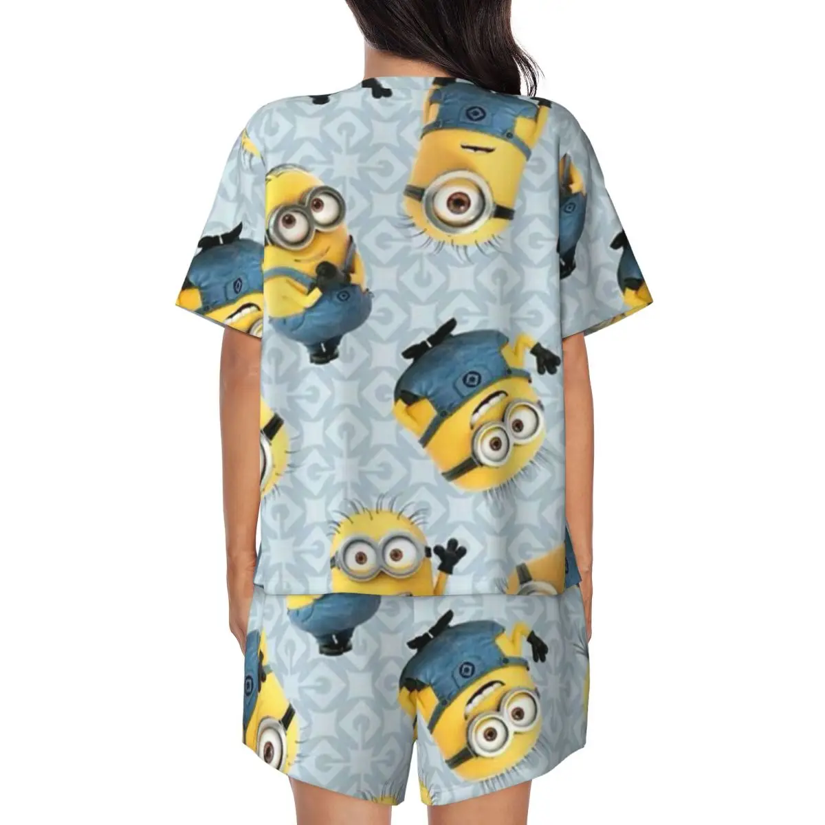 Пижамный комплект с изображением миньонов на заказ женская одежда для сна