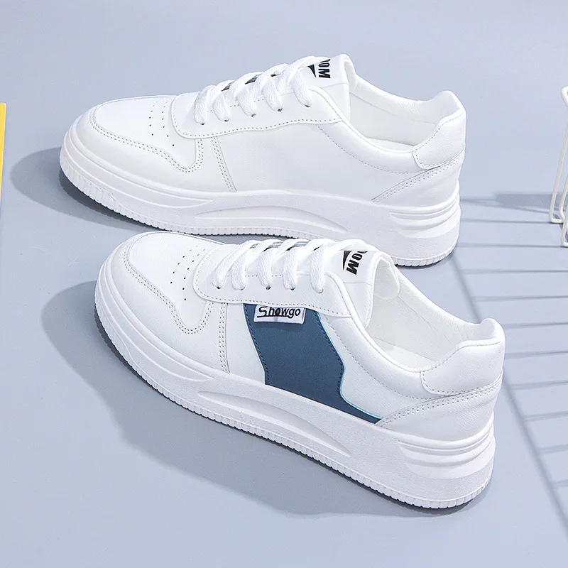 

Женские кроссовки на толстой подошве, дышащие универсальные спортивные туфли для скейтборда, белые, в Корейском стиле, весна