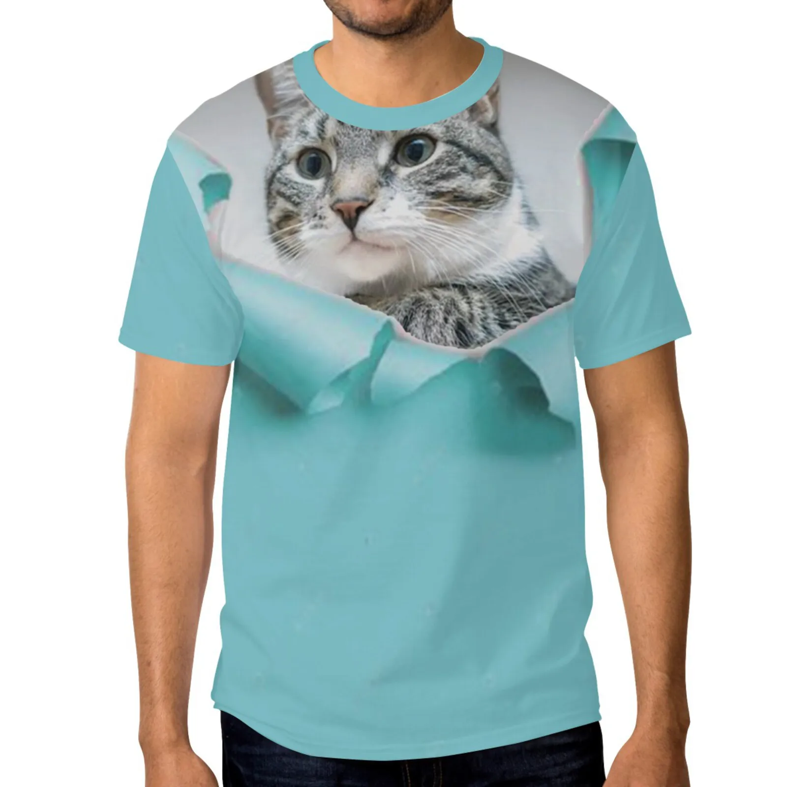 

Summer Animal 3D Printing Men's T-Shirt Polyester Short Sleeve Oneck Tshirt Fashion Casual High Street Hip Hop Top Man's Clothes