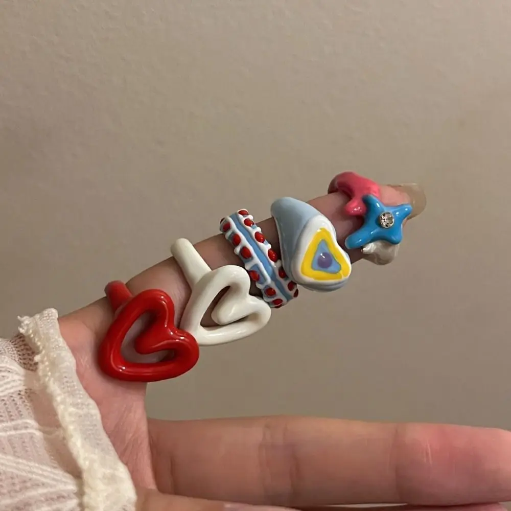 Женское эмалированное кольцо в стиле ретро Y2K масляная Пряжка из сплава