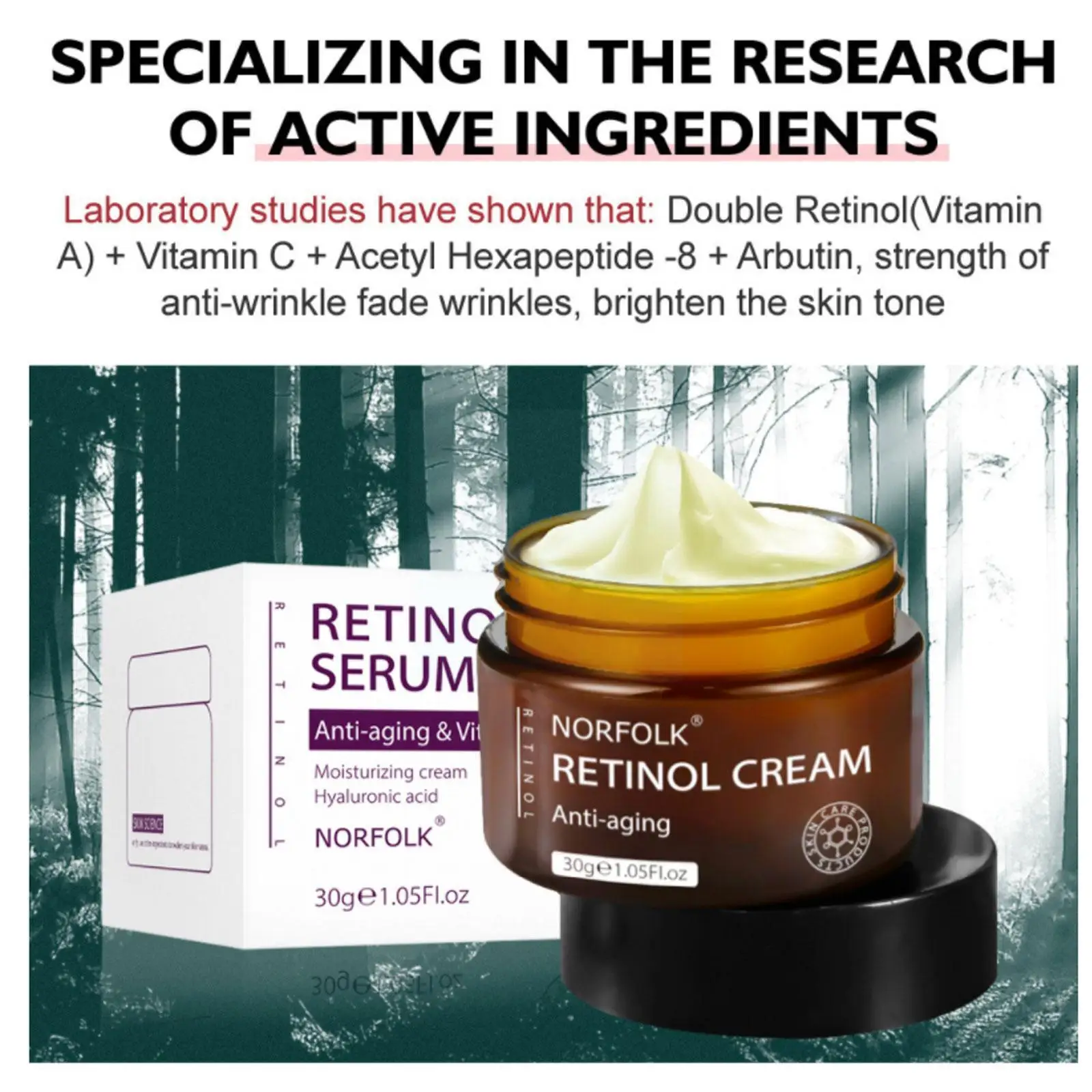 

30g Retinol Anti-wrinkle Face Cream Firming Lifting Nourish Line Fade Wrinkles Skin Fine Remove Anti Product Aging Care Rep D0W5