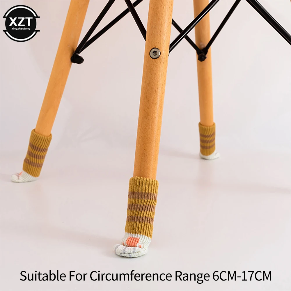 4 шт./лот подставка под ножки стола и стула защитный чехол кошачьи когти вязаные