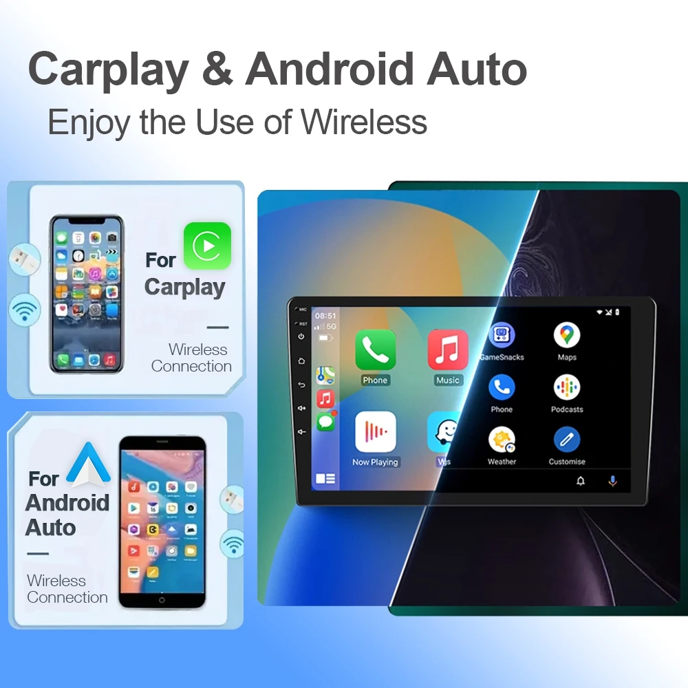 Автомагнитола на Android 13 автомобильный мультимедийный DVD-плеер Авторадио для CarPlay