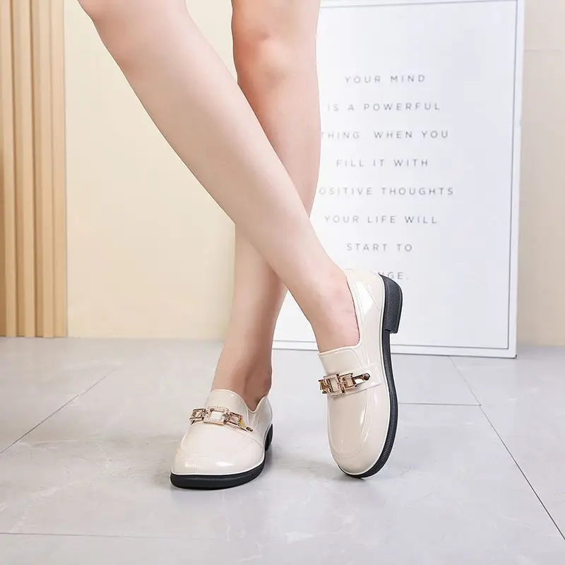 Rain Boots Women Diamond Chain Waterproof Water Shoes Top Quality Women's Rubber Shoes Oil-resistant Non-slip Kitchen Galoshes