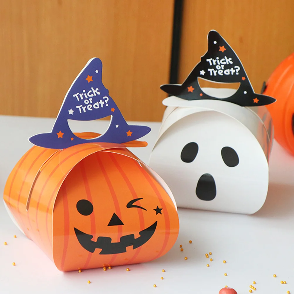 

20pcs Halloween Biscuit Boxes Pumpkin Ghost Pattern Paper Candy Container