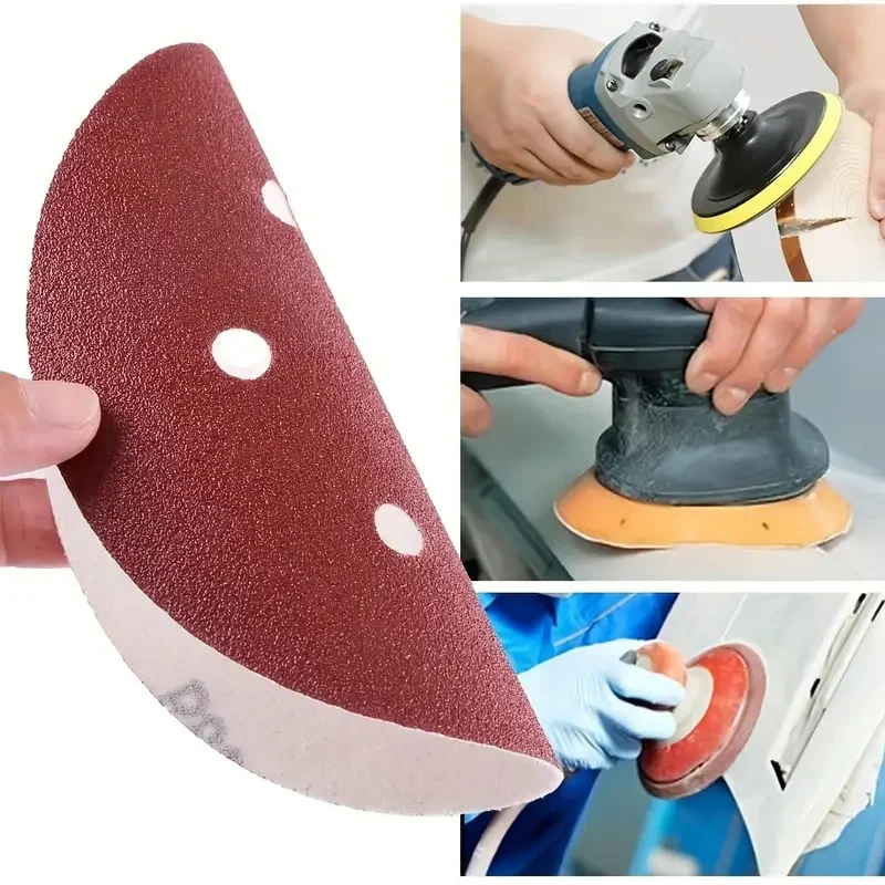 100 Шт. 125 Мм Шлифовальные Диски С 8 Отверстиями Клейкая Абразивная Бумага Крючком И