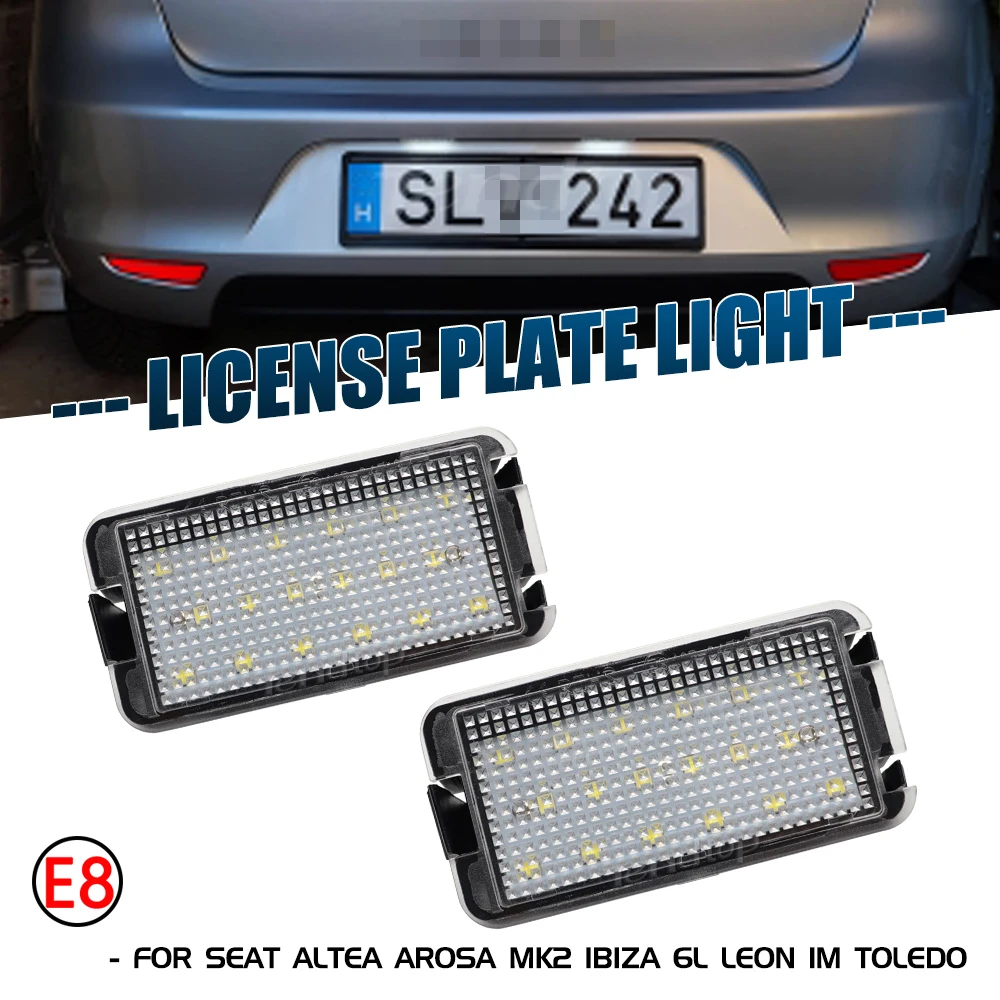 

Светодиодные лампы для номерного знака, 2 шт., для Seat Ibiza 6L ab Arosa Altea Cordoba MK1 MK2 Leon, 1 м на светодиодный лампы o 5P 2004-2009 OEM