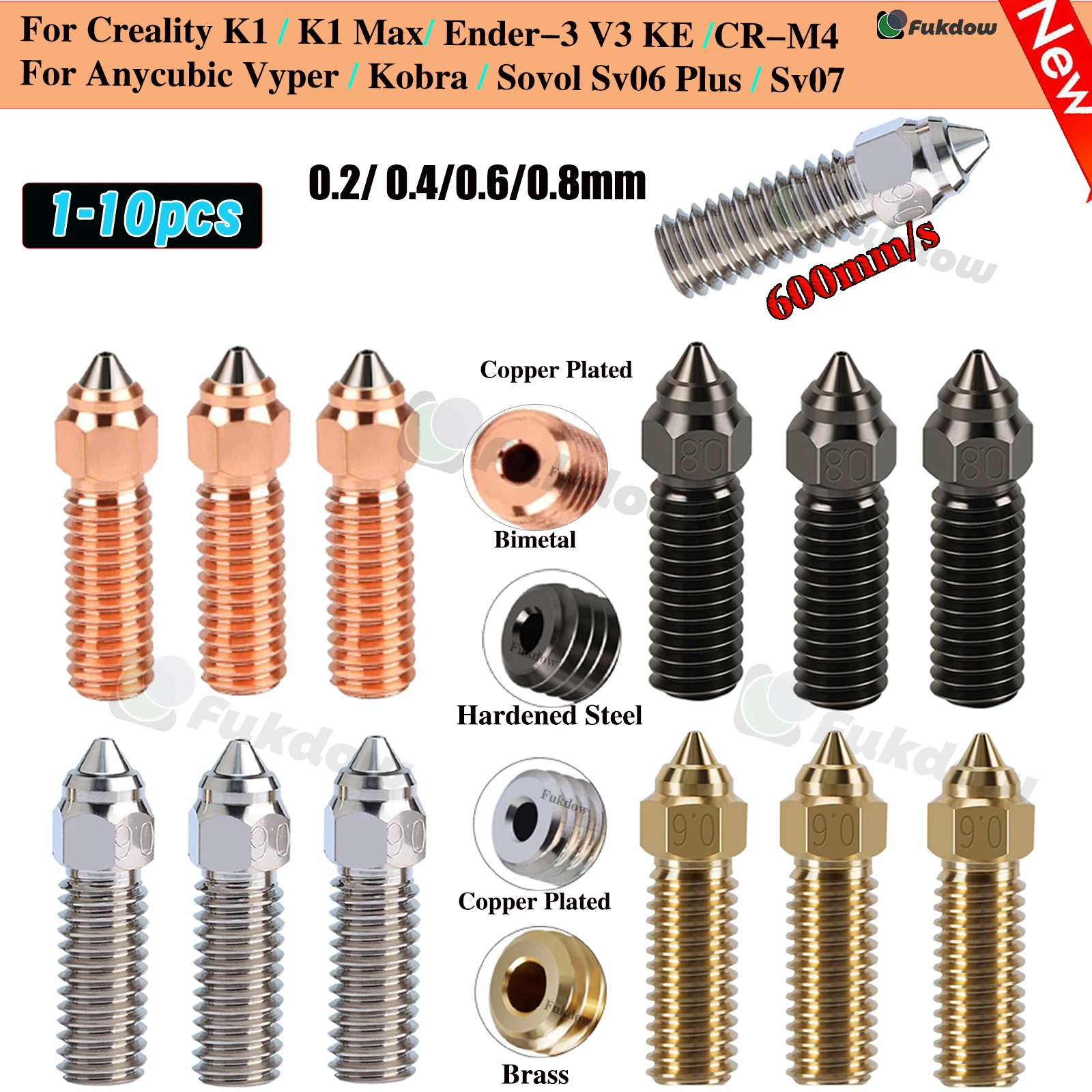 Сопла для Creality Ender 3 V3 KE K1/K1 MAX CR-M4