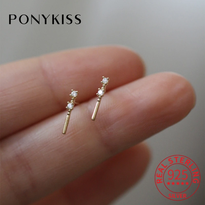

Серьги-гвоздики PONYKISS женские из серебра 925 пробы с квадратным Цирконом