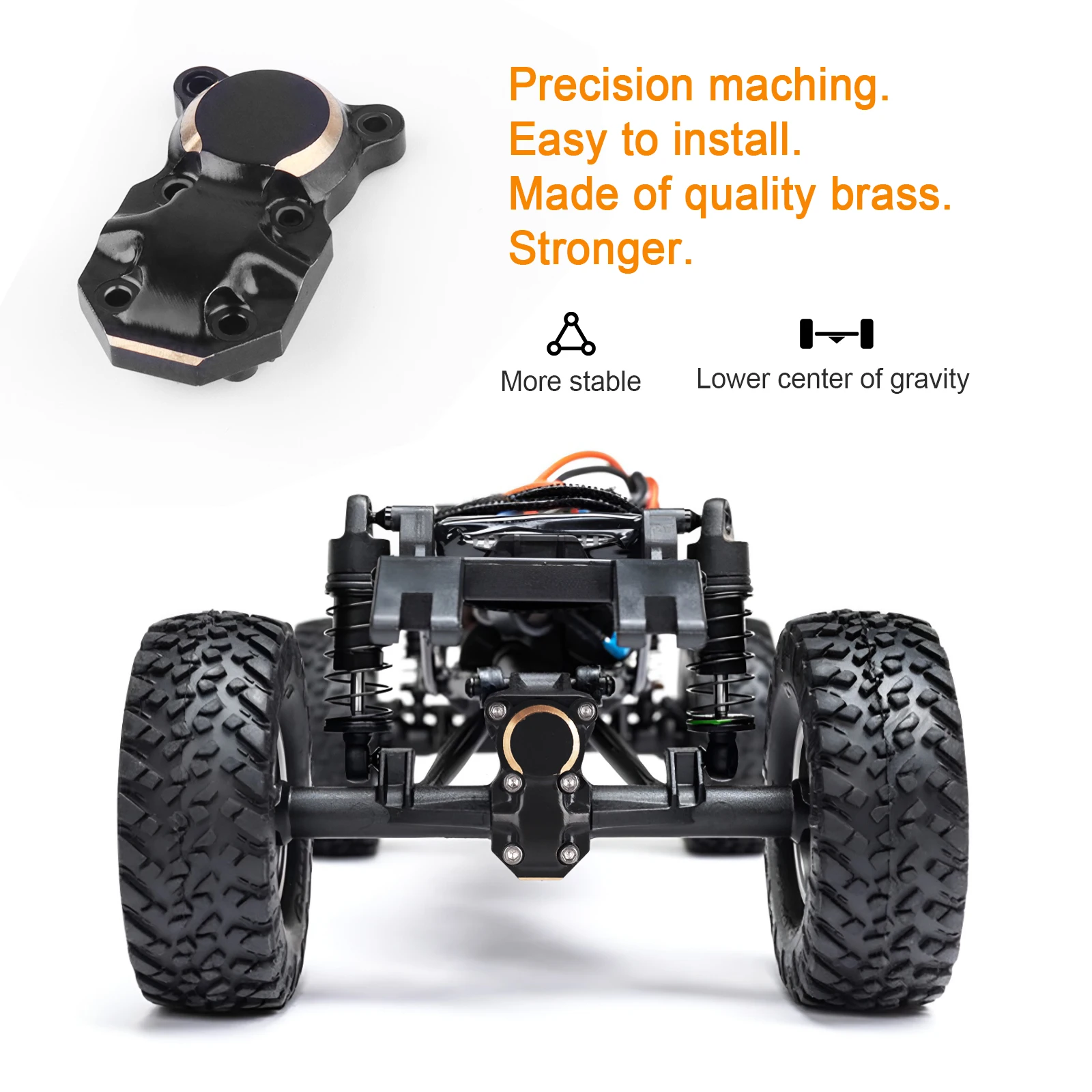 Фото Крышки дифференциалов HobbyPark Brass (передний и задний мосты) для Axial SCX24 90081 AXI00001 AXI00002 AXI00004, 2 шт. №3